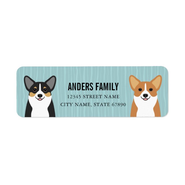 Corgi Rücksendeadressen-Aufkleber (Vorne)