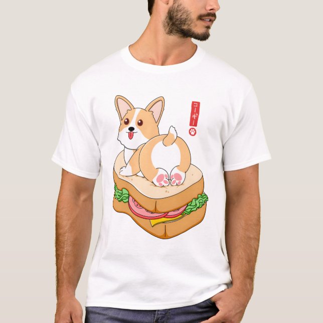 Corgi Sandwich T-Shirt (Vorderseite)