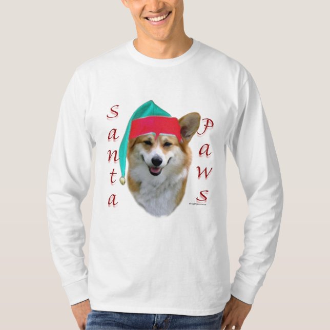Corgi Santa Paws T - Shirt (Vorderseite)
