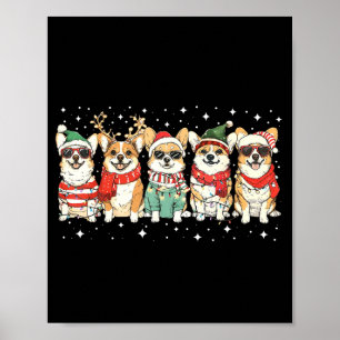 Corgi Santa Weihnachtslichter Xmas Pj Hunde Liebha Poster