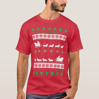 Corgi Santas Reindeer Christmas Ugly T-Shirt