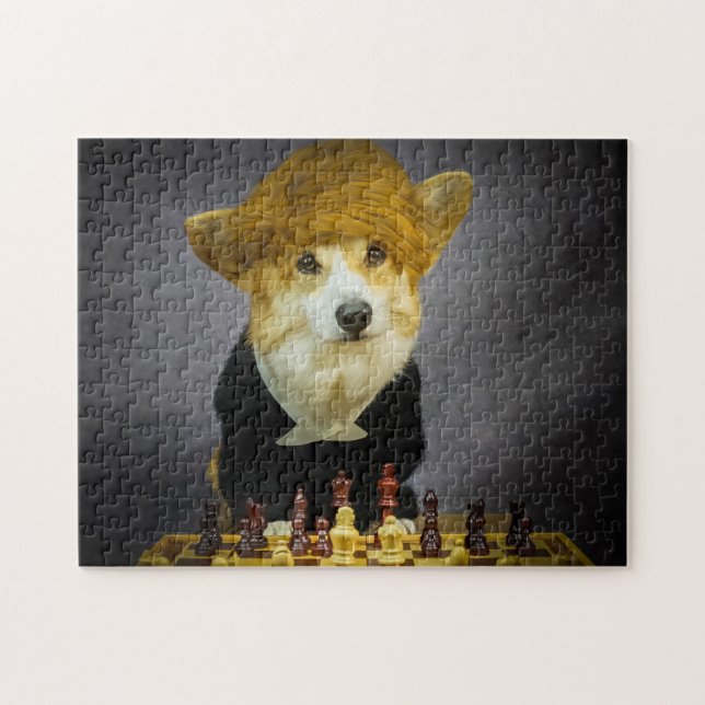 Corgi Schach Player Puzzle (Horizontal)