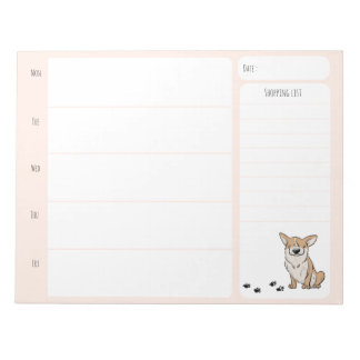 Corgi School Lunch Planet Notepad Notizblock