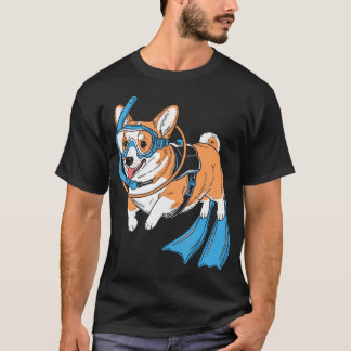 Corgi Scuba Diver Under Water Diving Scuba Divers T-Shirt