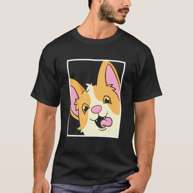 Corgi Selfie Tierhund T-Shirt (Vorderseite)