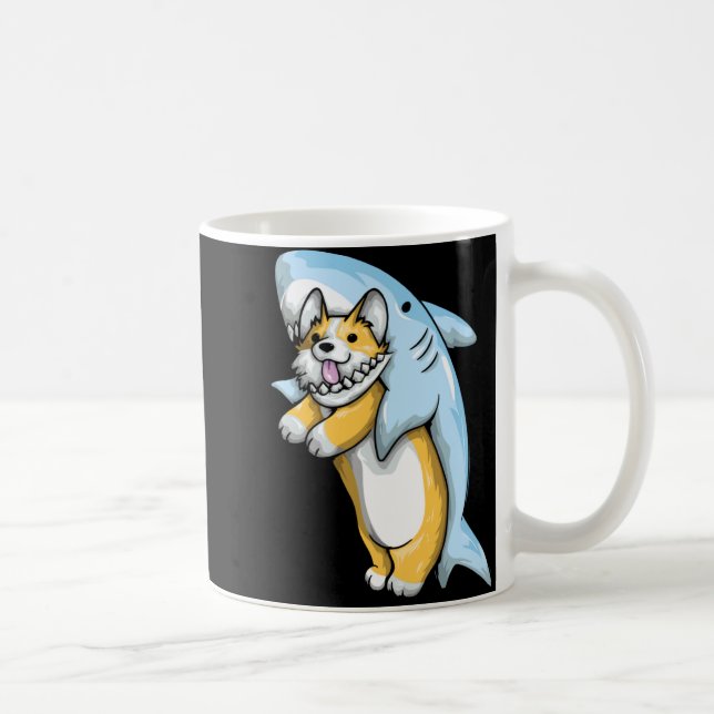 Corgi Shark Funny Corgi Costume 988  Kaffeetasse (Rechts)
