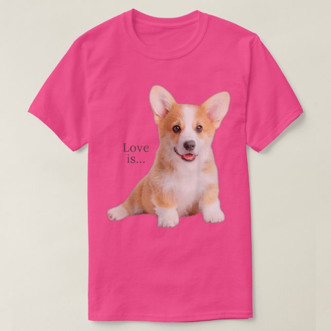 Corgi Shirt Liebe ist Hund Mama Vater T-Shirt Welp (Design vorne)