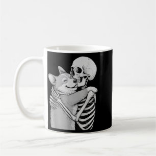 Corgi-Skelett-Umarmen Halloween-Hundefreund Kaffeetasse