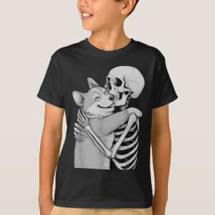 Corgi-Skelett-Umarmen Halloween-Hundefreund T-Shirt