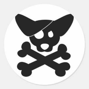 Corgi Skull & Crossbones Stickers