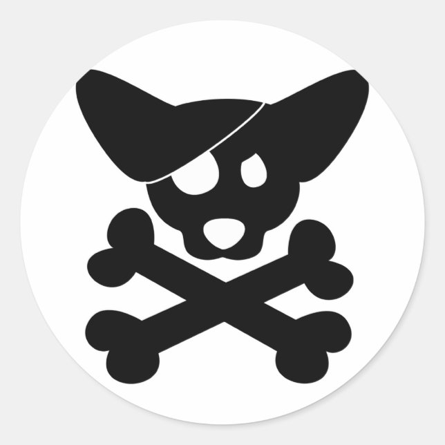 Corgi Skull & Crossbones Stickers (Vorderseite)