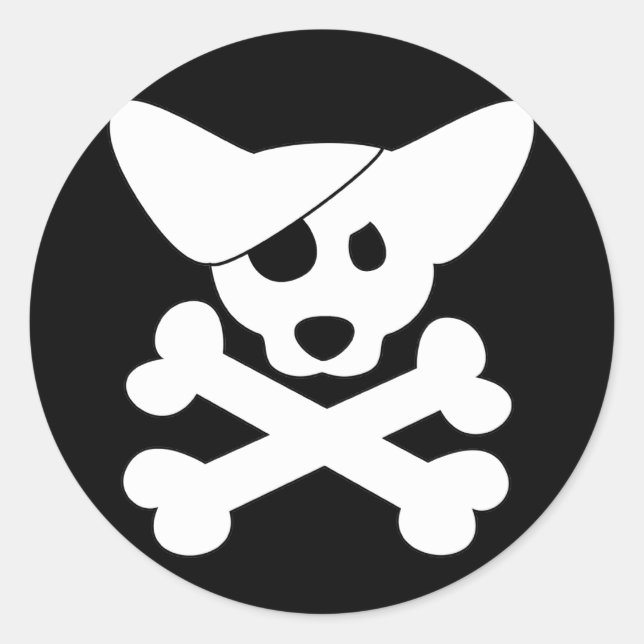 Corgi Skull & Crossbones Stickers (Vorderseite)
