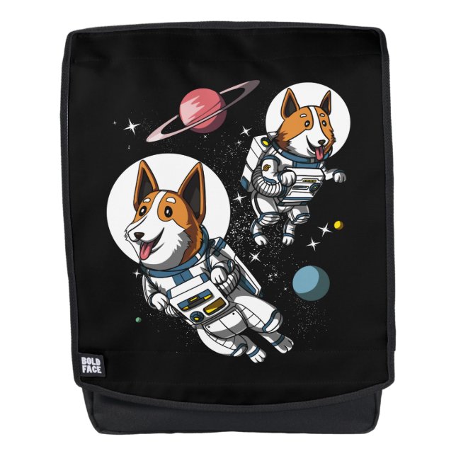 Corgi Space Astronaut Hund Kosmischer Haustier Rucksack (Vorderseite)