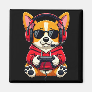Corgi-Spieler süßer Gaming-Hund lustig  Magnet