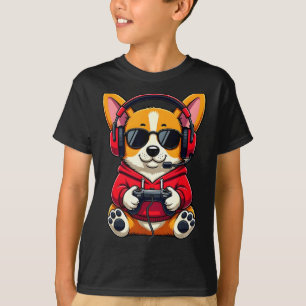Corgi-Spieler süßer Gaming-Hund lustig  T-Shirt