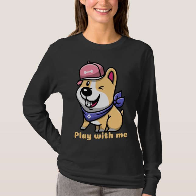 Corgi spielt mit mir T-Shirt (Vorderseite)