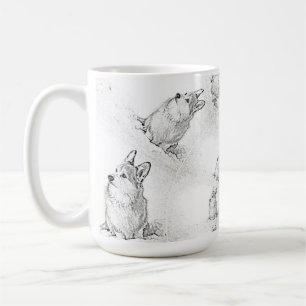 Corgi Spiral Muster große Tasse