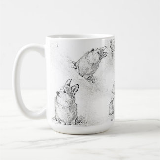 Corgi Spiral Muster große Tasse