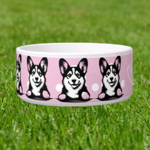 Corgi-Spitzel-Anpassung rosa Thema Napf