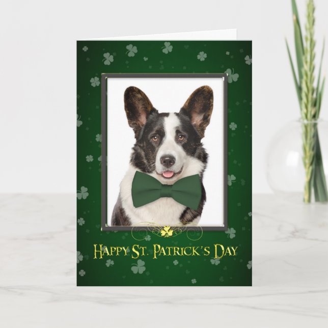 Corgi St. Patricks Day Card Karte (Vorderseite)