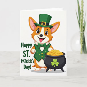 Corgi St. Patricks Day Grußkarte Karte