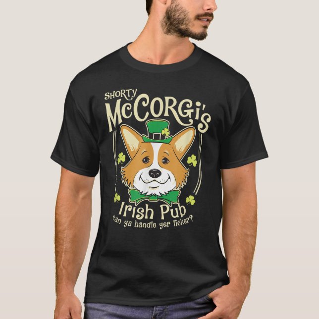Corgi St. Patrick's Day T-Shirt (Vorderseite)
