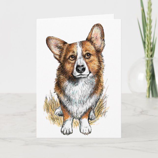 Corgi Standard, 5" x 7" geklappte Grußkarte Karte (Vorderseite)