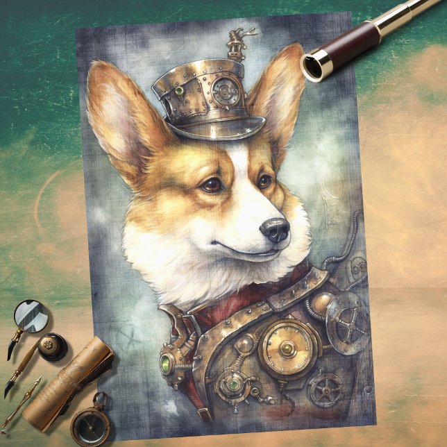 Corgi Steampunk 2 Dekoupage Paper Seidenpapier (Von Creator hochgeladen)