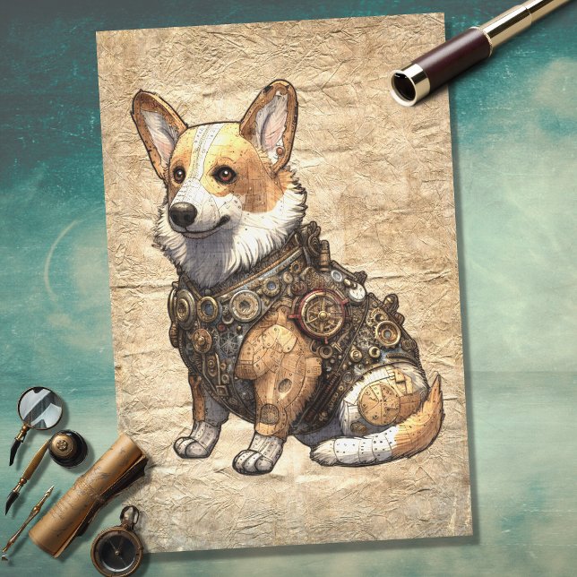 Corgi Steampunk 3 Dekoupage Paper Seidenpapier (Von Creator hochgeladen)