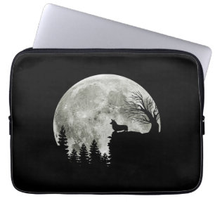 Corgi Stehend auf Mondschein Halloween Laptopschutzhülle