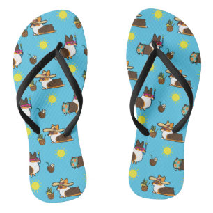 Corgi-Strand-Party (Tricolor Pembroke) drehen Flip Flops