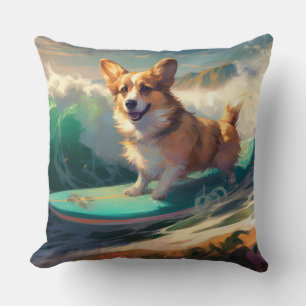 Corgi  Strand Surfen Malerei Kissen