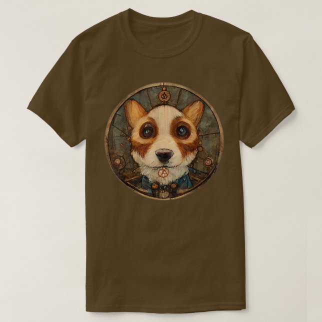 Corgi Surreal Steampunk Artwork, Hund Lover -627 T-Shirt (Design vorne)