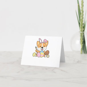 Corgi süß zu Ostern mit Ostereiern als Dankeskarte