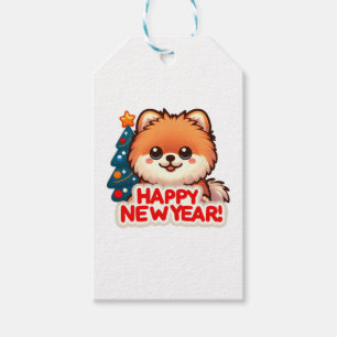 Corgi Süsse Welppy wünscht ein glückliches 2024 Cl Geschenkanhänger