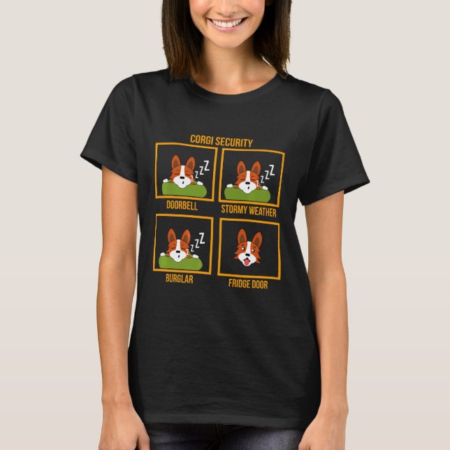 Corgi T Fauler Sicherheits Hund T-Shirt (Vorderseite)