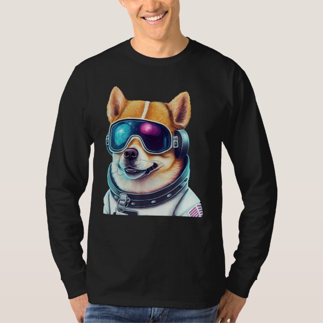 Corgi Takes on Space Astronaut Dog in Futuristic S T-Shirt (Vorderseite)