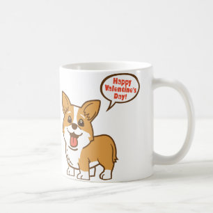 Corgi-Tasse "glücklicher des Valentines Tages" Tasse
