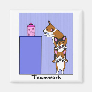 Corgi Teamwork Magnet