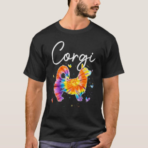 Corgi-Tie-Dye-Regenbogen-Hund   T-Shirt
