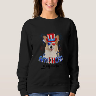 Corgi Tragen Sonnenbrille US Flagge 4. Juli 1999 Sweatshirt