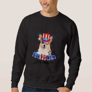 Corgi Tragen Sonnenbrille US Flagge 4. Juli 1999 Sweatshirt