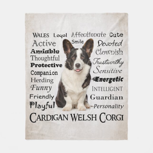 Corgi Traits Fleecedecke (Vorderseite)