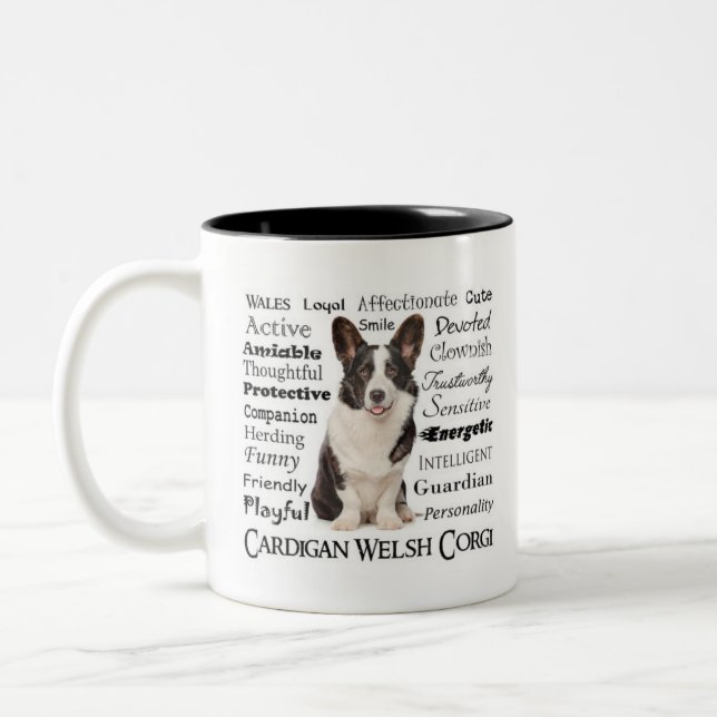 Corgi Traits Zweifarbige Tasse (Links)