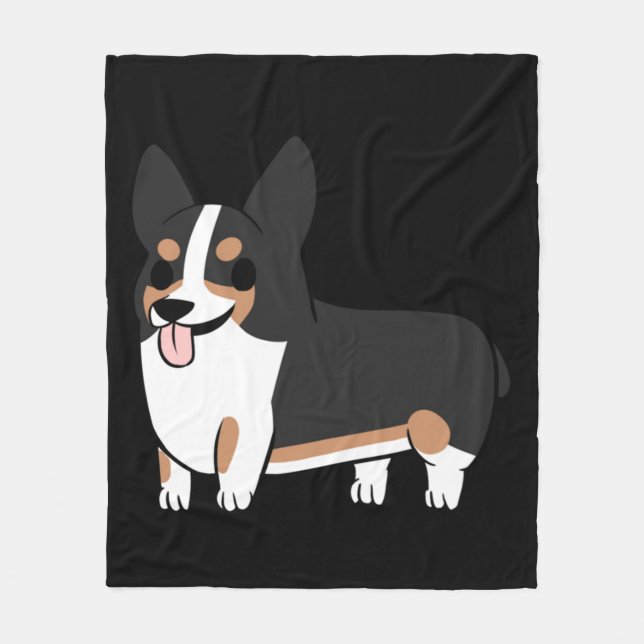 Corgi tricolore fleecedecke (Vorderseite)
