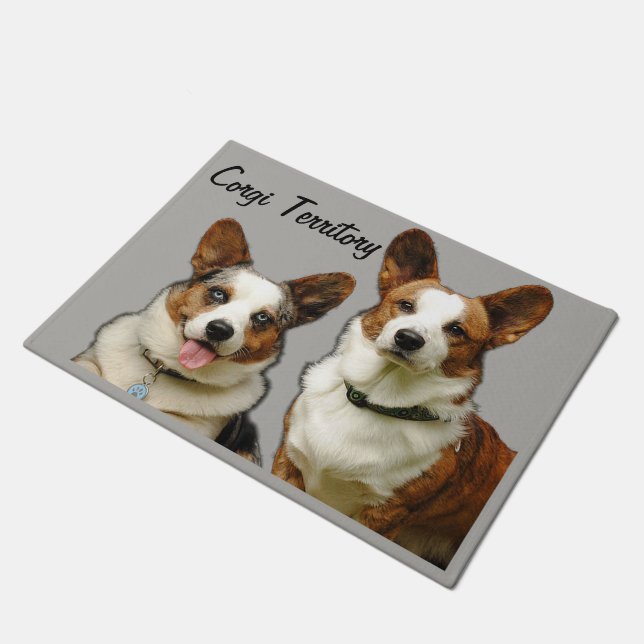 Corgi-Tür-Matte Fußmatte (Schrägansicht)