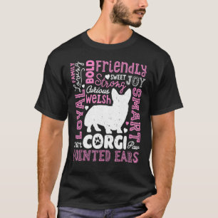 Corgi-Typografie-Wortkunst-Hunde-T-Shirt T-Shirt