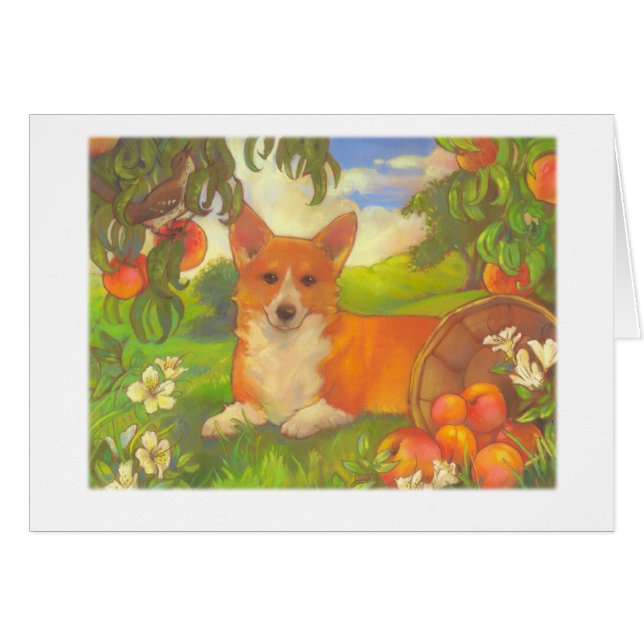 Corgi-u. Pfirsich-Karten durch DoubleFly Entwurf (Vorderseite (Horizontal))