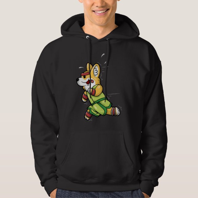 Corgi Übung Funny Welsh Corgi Running Hoodie (Vorderseite)
