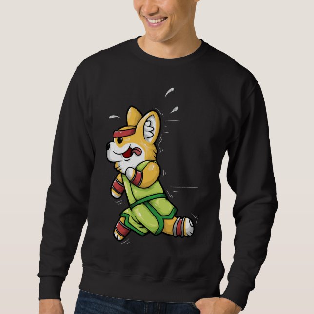 Corgi Übung Funny Welsh Corgi Running Sweatshirt (Vorderseite)